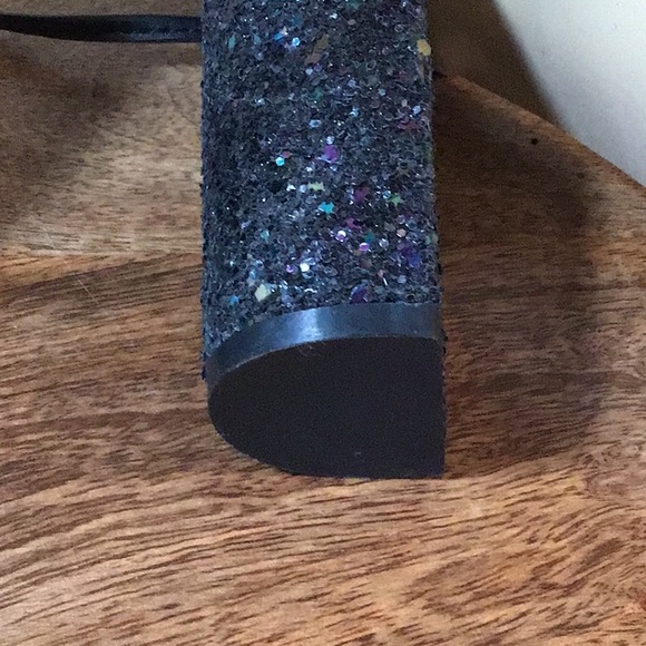 426 ✨EUC SHEIN Black Sparkly Tie-Up Heels✨ - Picture 8 of 8